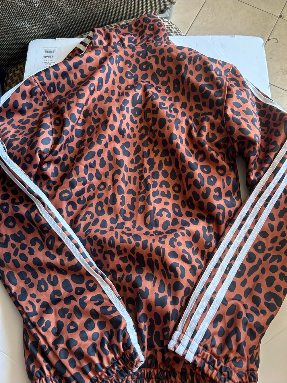 adidas Leopard-Print Zip Jacket - Brown & Black - Picture 3 of 5